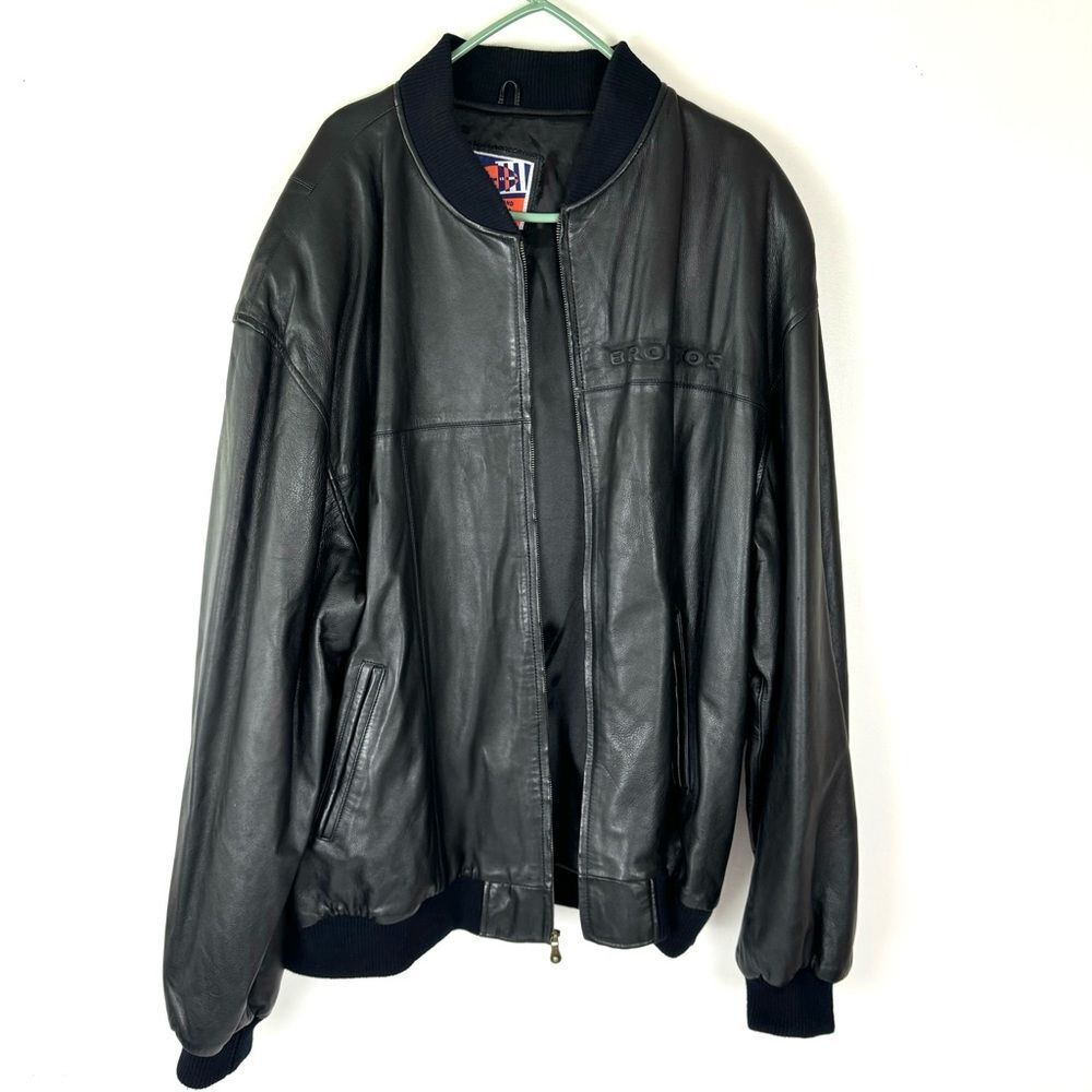 Vintage Carl Banks Denver Broncos Leather Jacket 3XLT